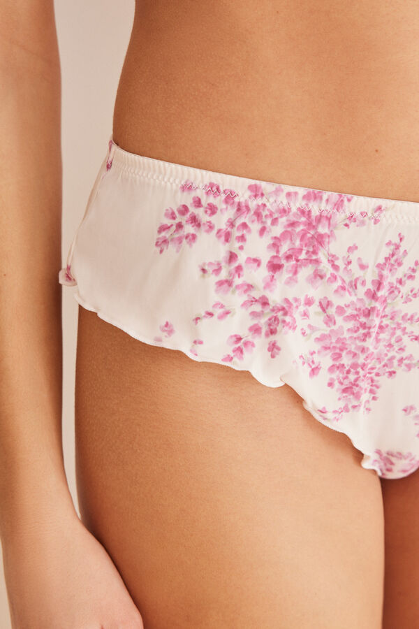Womensecret Panty alto ancho shorty flores rosa rosa