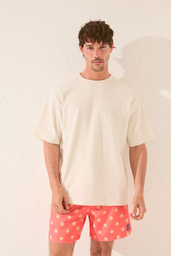 Womensecret Traje de baño para hombre con estampado de emoticonos coral
