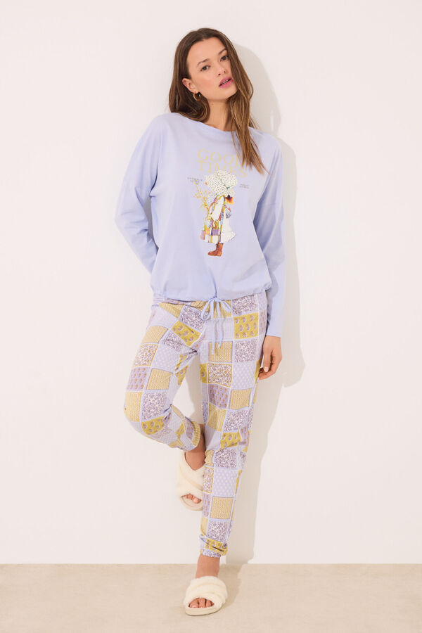 Womensecret Pijama larga con estampado "Holly Hobbie" morado/lila