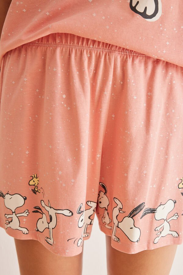 Womensecret Pijama corta 100% algodón rosa Snoopy rosa