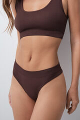 Women'secret Tanga micro de microfibra caf&eacute; caf&eacute;