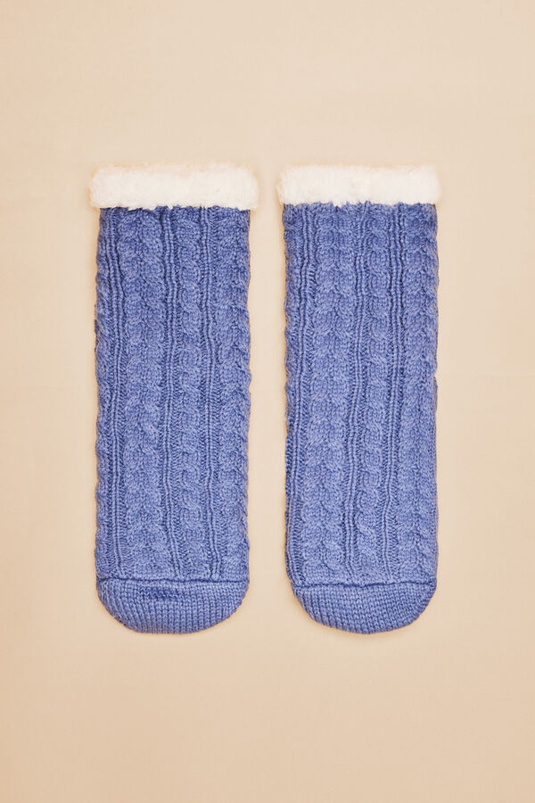 Womensecret Calcetines bota tricot azul azul