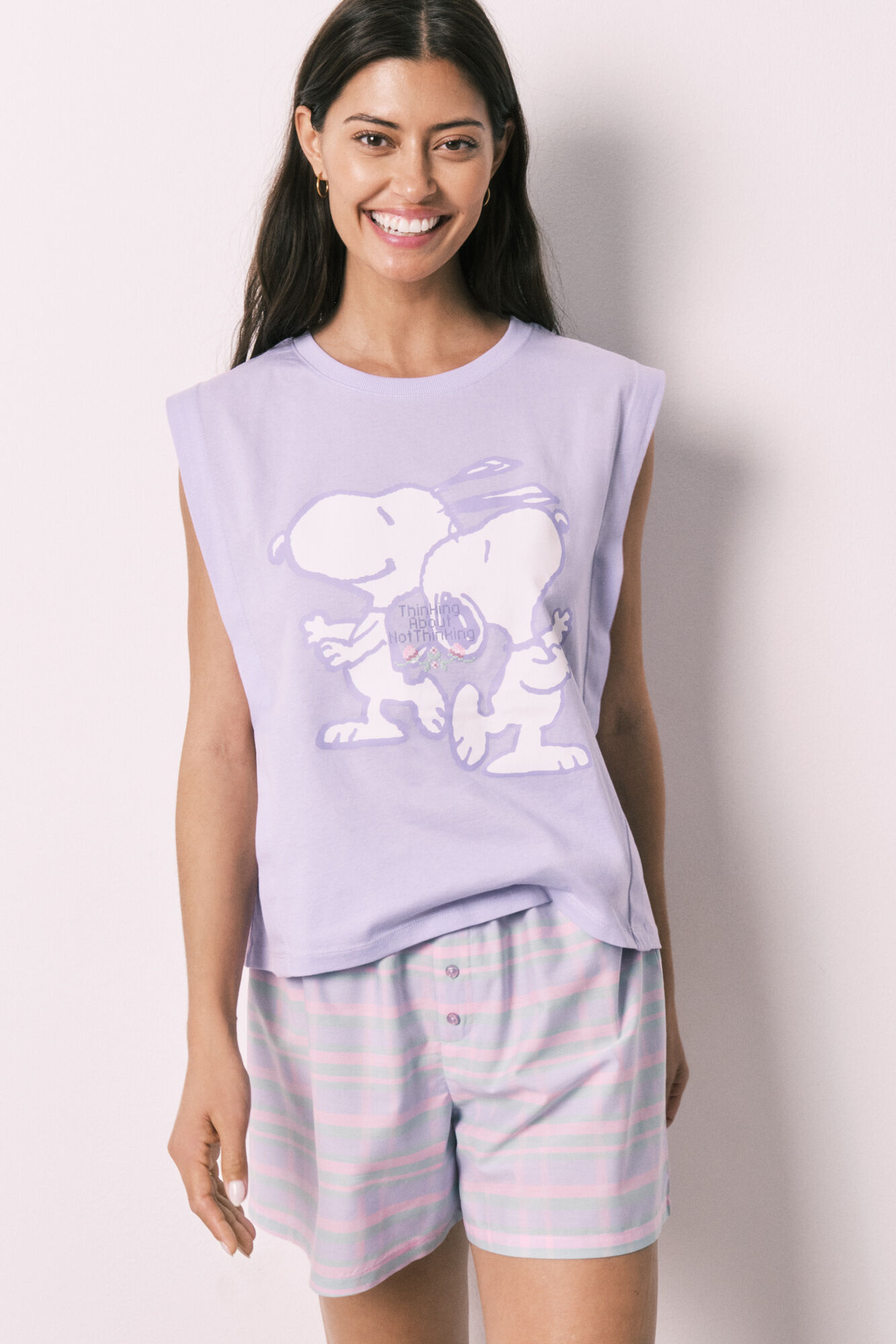 Women'secret Pijama corta de algod&oacute;n Snoopy