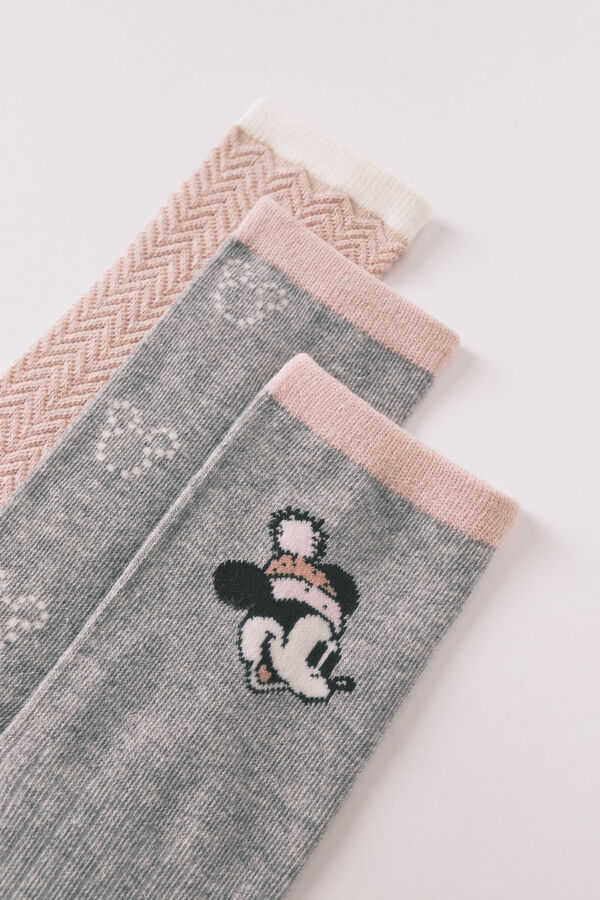 Women'secret Pack de 3 calcetines largos de algodón de Minnie  estampado
