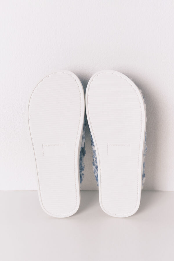Women'secret Pantuflas para casa con parche de borrego con brillantina estampado