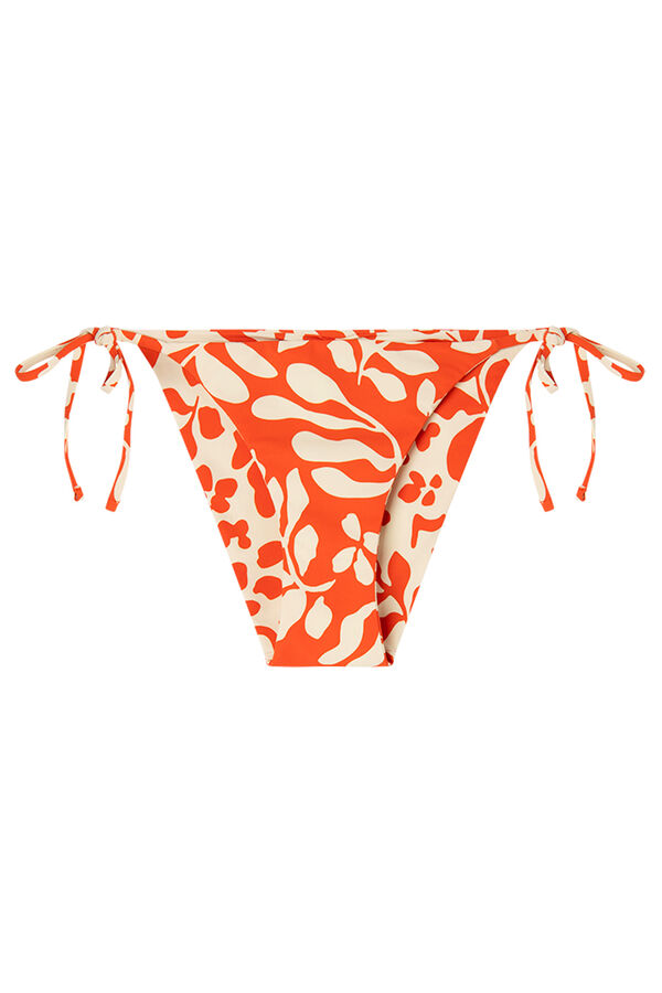 Womensecret Panty bikini reversible tiras print rojo estampado