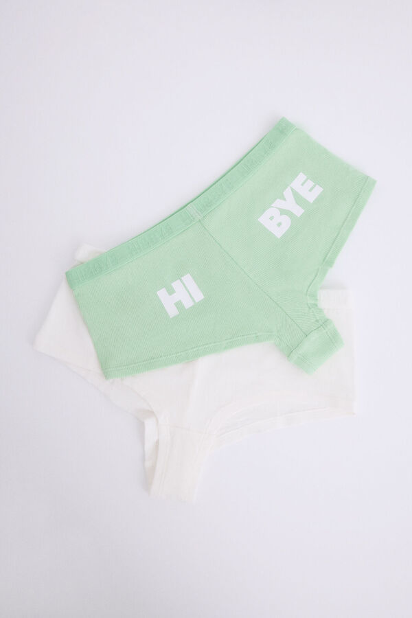 Womensecret Pack 2 bragas bóxer blanco, verde blanco