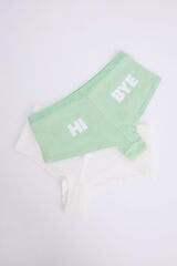 Womensecret Pack 2 bragas bóxer blanco, verde blanco