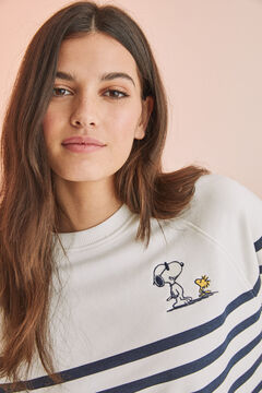 Womensecret Sudadera algodón rayas Snoopy azul