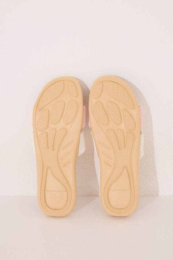 Womensecret Pantuflas para casa de nudo de rafia abiertas blanco