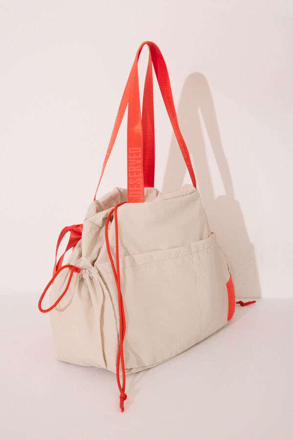 Womensecret Mochila de viaje de nailon beige  café