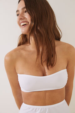 Womensecret Sujetador bandeau sin aros blanco