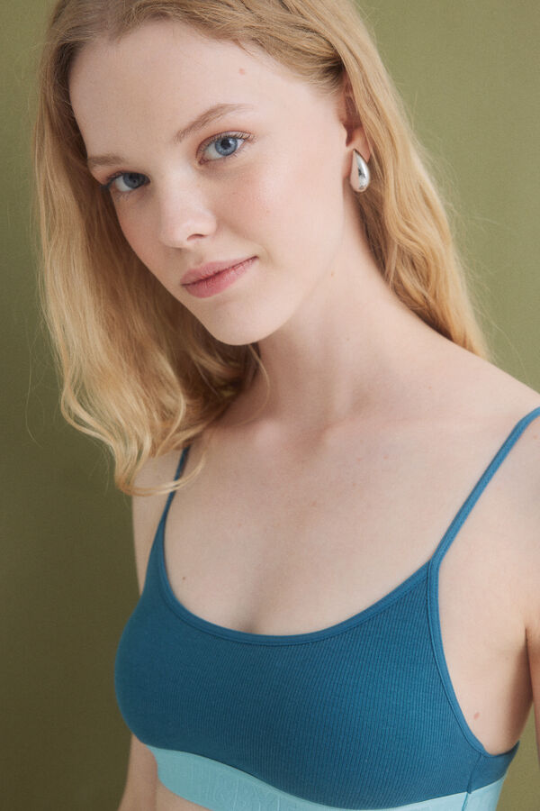 Womensecret Brasier top algodón azul azul