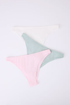 Womensecret Pack 3 bragas brasileñas blanco, rosa, verde blanco