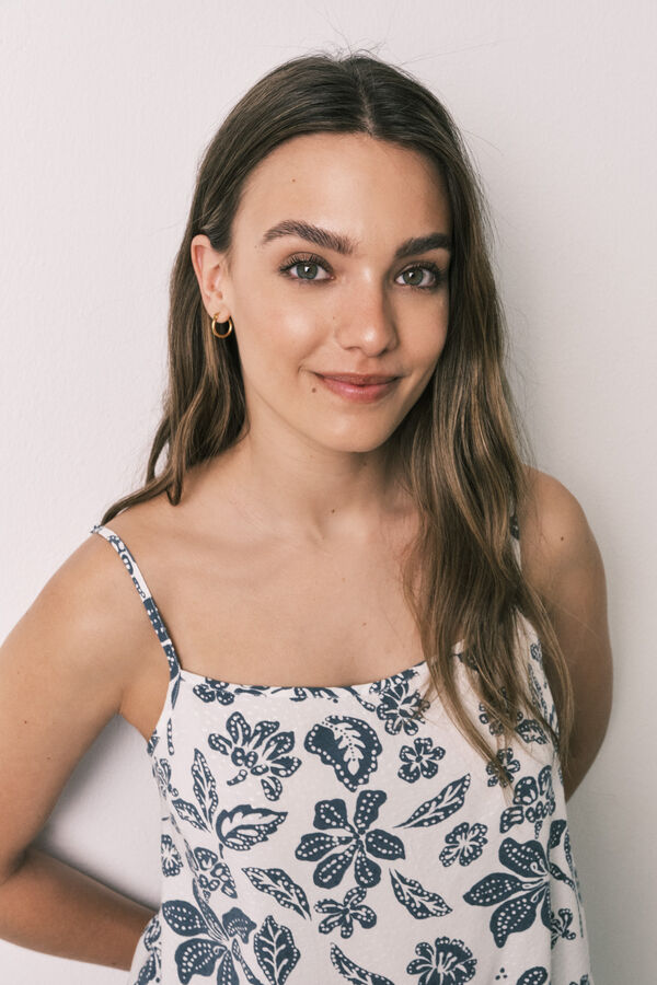 Women'secret Pijama corta de tirantes con estampado floral marfil