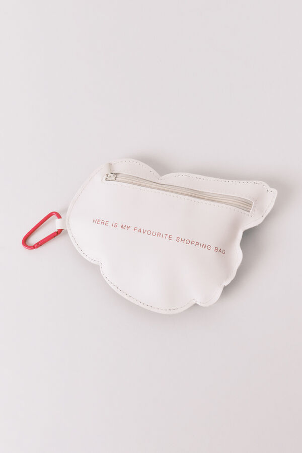 Women'secret Llavero-bolsa plegable gris Hedwig estampado