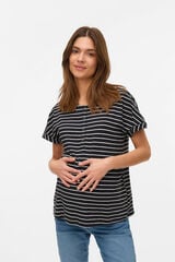 Mamalicious Top de manga corta maternity y lactancia negro