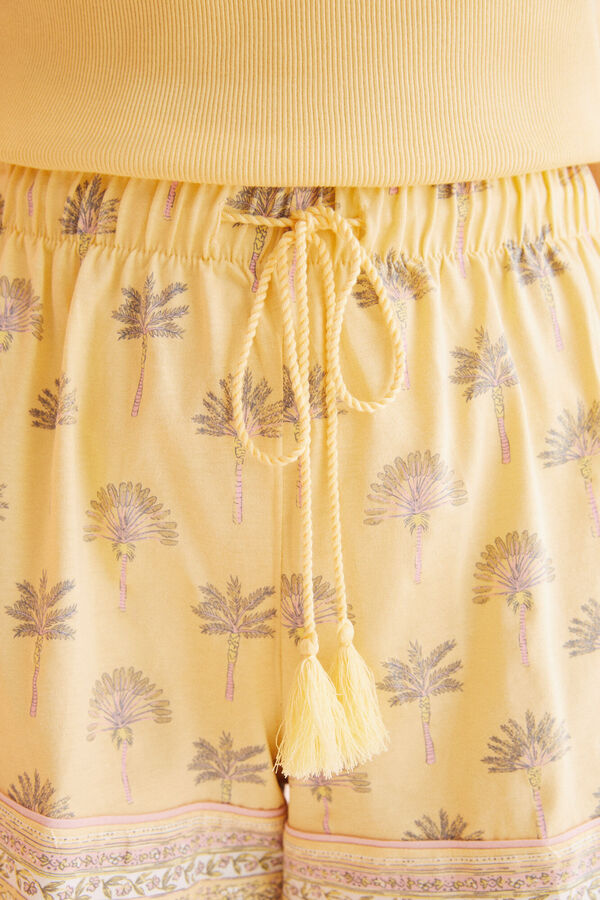 Womensecret Pijama corta 100% algodón tirante ancho amarillo amarillo