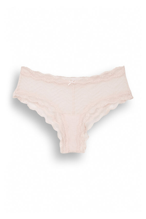 Womensecret Panty ancho brasileño encaje rosa rosa