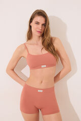 Womensecret Culotte rosa de canalé sin costuras rosa