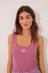 Womensecret Pijama de tirantes de algodón rosa rosa