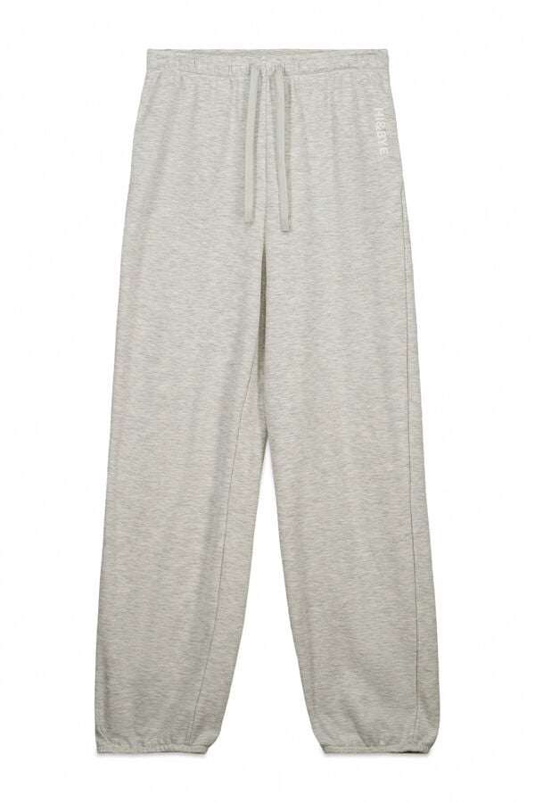 HI&BYE Pantal&oacute;n jogger de felpa de algod&oacute;n gris gris