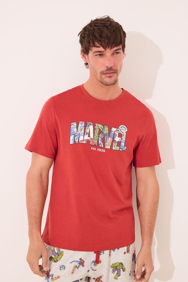 Womensecret Pijama Marvel rojo/coral rojo