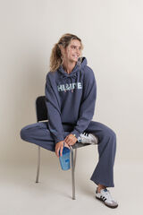 HI&BYE Pantalón acampanado de felpa de algodón azul  azul