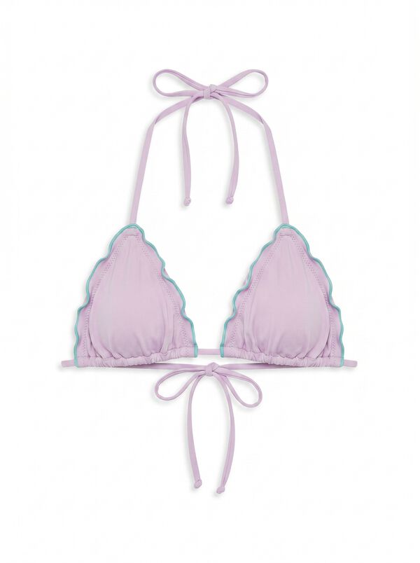HI&BYE Top bikini triangular cortina lila morado/lila