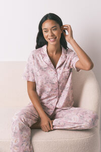 Women'secret Pijama camisera floral 100% algodón 