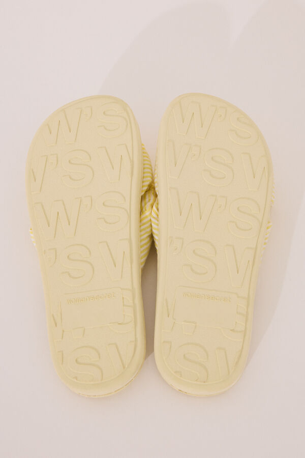 Womensecret Pantuflas para casa de seersucker amarillas amarillo