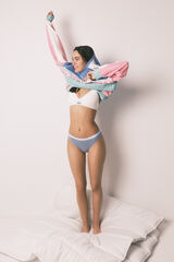 HI&BYE Pack de 3 panties cl&aacute;sicas de algod&oacute;n verde, azul y blanco blanco