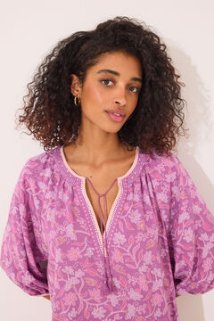 Womensecret Playera de dormir de viscosa con estampado floral boho estampado