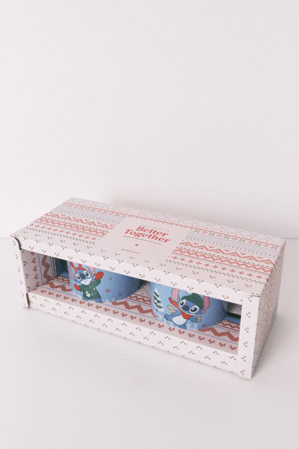 Women'secret Juego de 2 tazas de cerámica de Stitch estampado