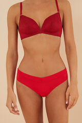 Womensecret Panty brasileño ancho frunce rojo rojo