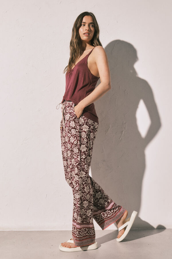 Women'secret Pantal&oacute;n largo estampado boho estampado
