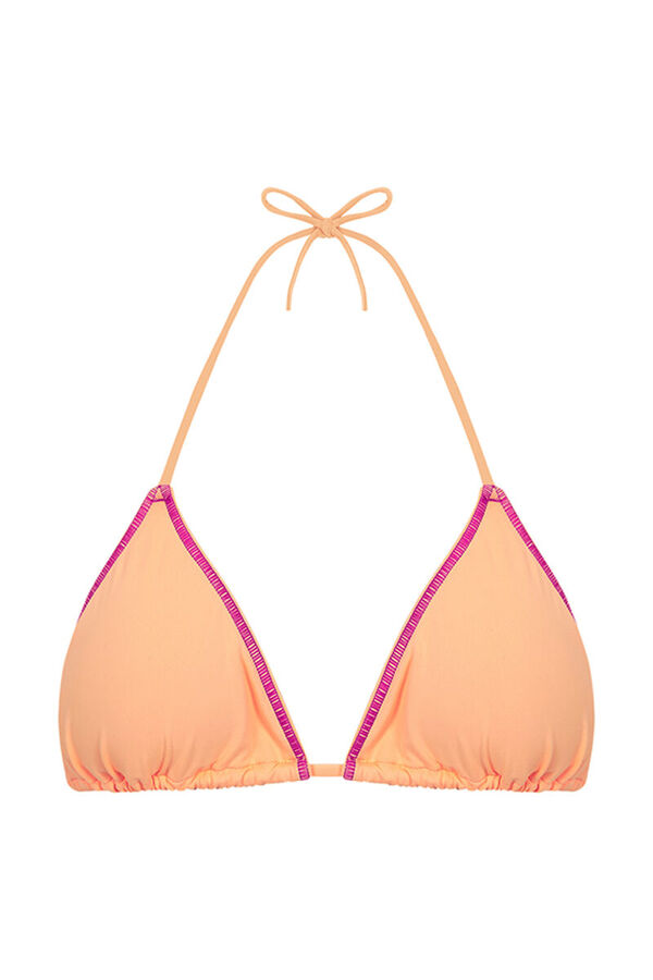 HI&BYE Top de bikini triangular con cortina naranja naranja