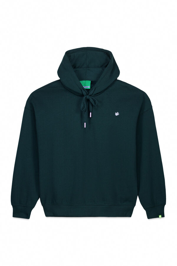HI&BYE Sudadera con capucha de felpa verde verde