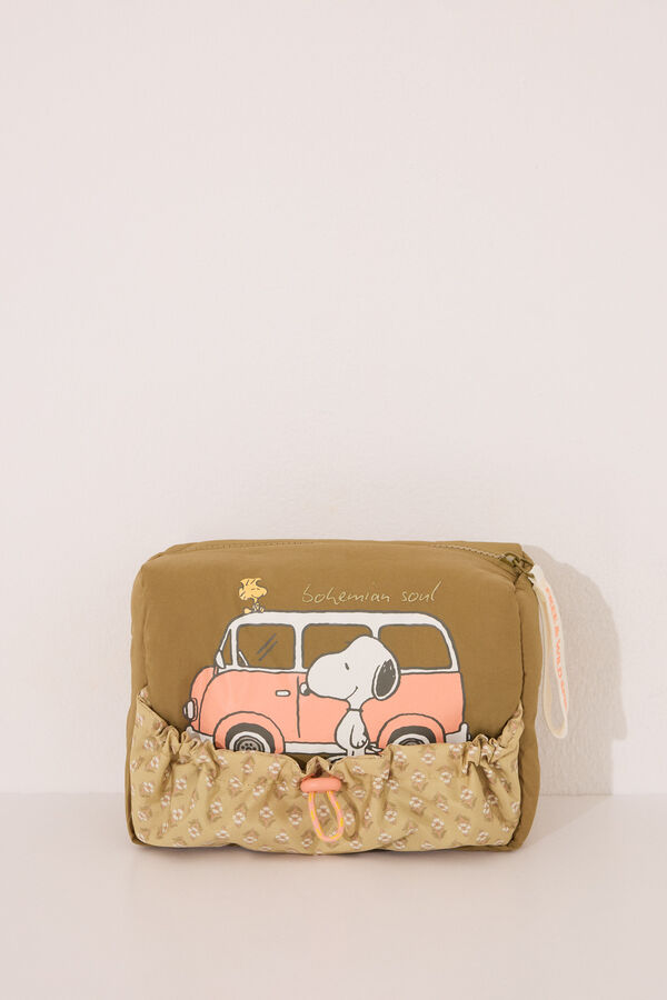 Womensecret Neceser mediano de nailon de Snoopy kaki