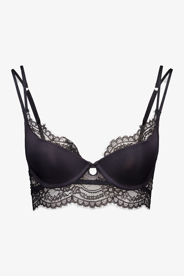 Women'secret GORGEOUS brasier push-up de encaje negro negro