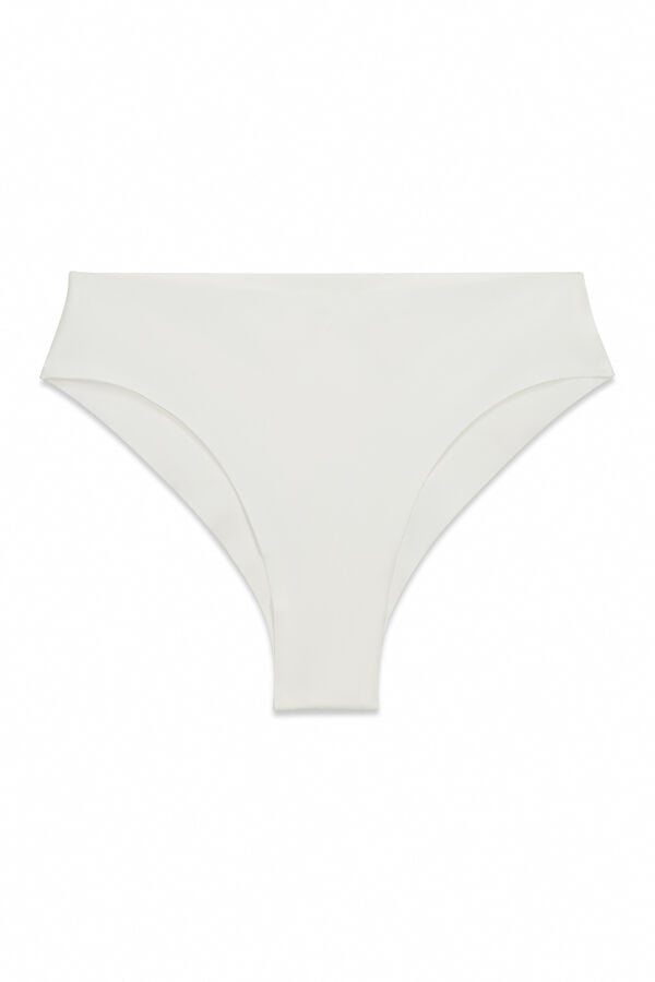 Women'secret Panty culotte sin costuras de microfibra blanca marfil