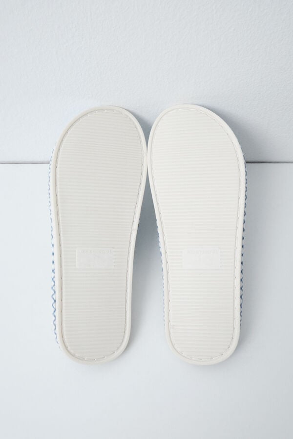 Women'secret Pantunflas estampado vichy blanco
