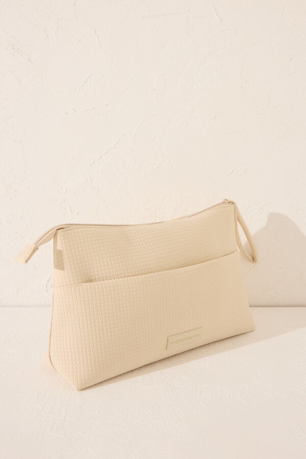 Womensecret Neceser mediano de neopreno beige  café
