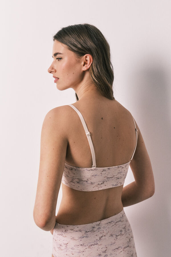 Women'secret Brasier bandeau sin costuras estampado de serpiente blanco