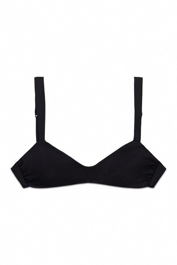 Women'secret Top bikini semi brillante negro negro