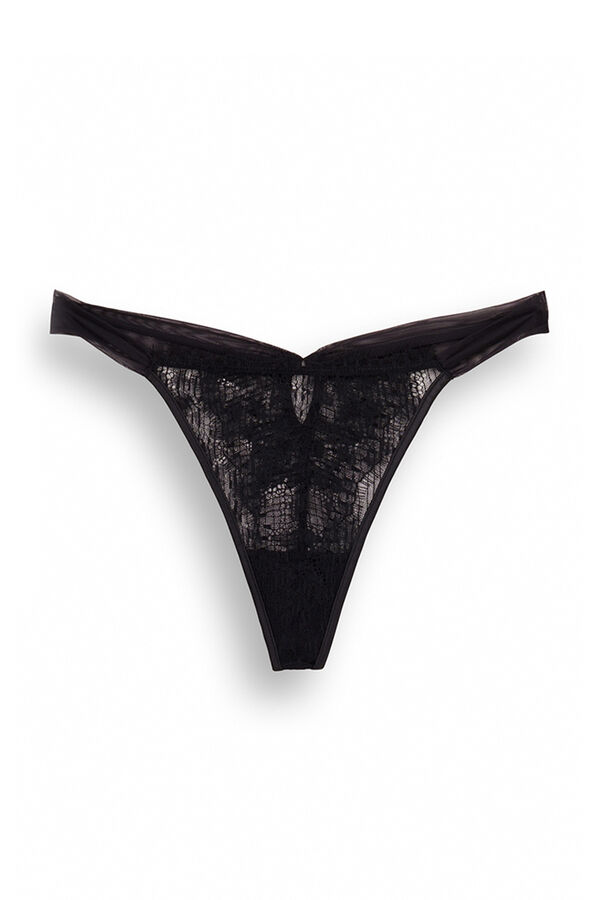 Womensecret Panty brasileño encaje negro negro