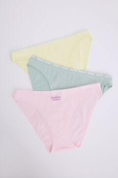 Womensecret Pack 3 bragas clásicas amarillo, rosa, verde blanco