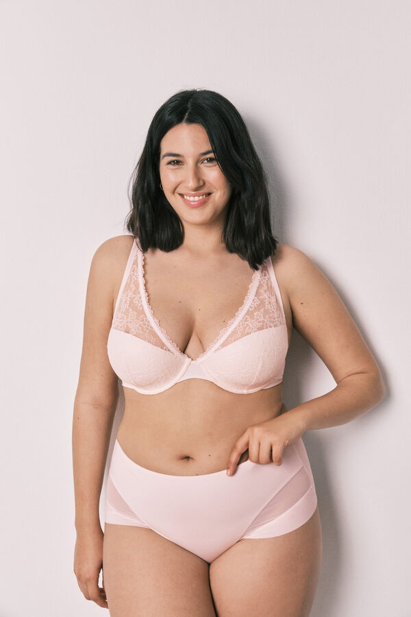 Women'secret Panty reductora alta rosa rosa