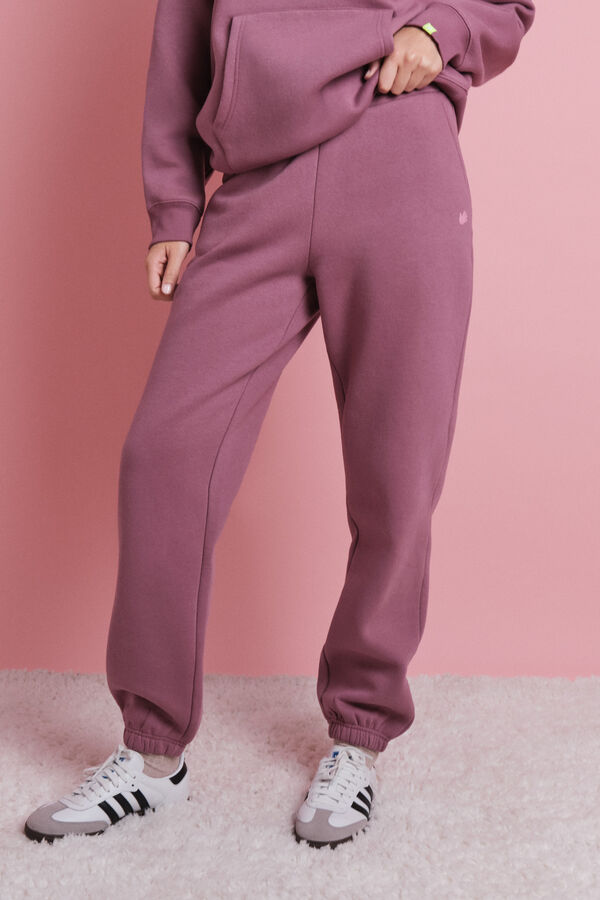 HI&BYE Pantal&oacute;n jogger de felpa rosa claro rosa