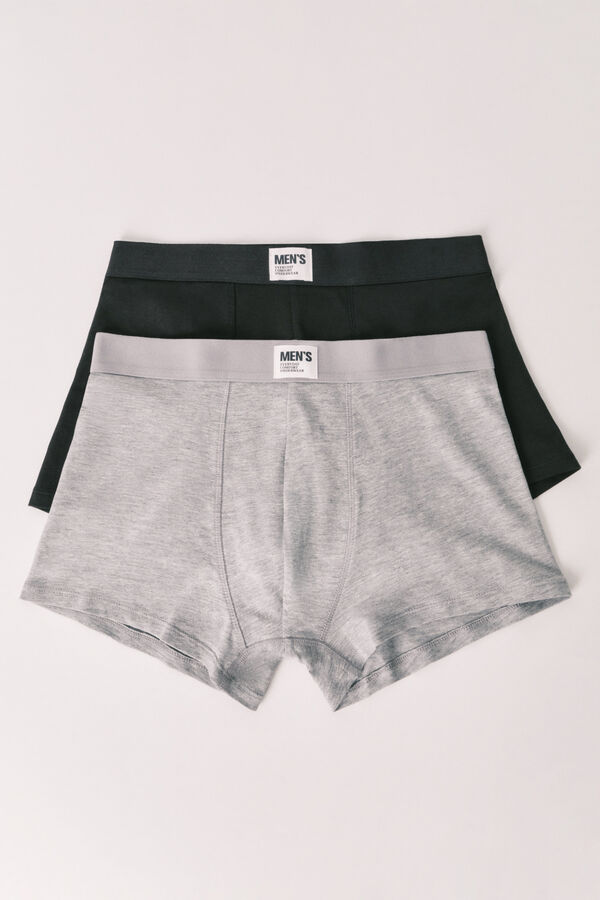 Women'secret Pack 2 calzones b&oacute;xer gris y negro negro